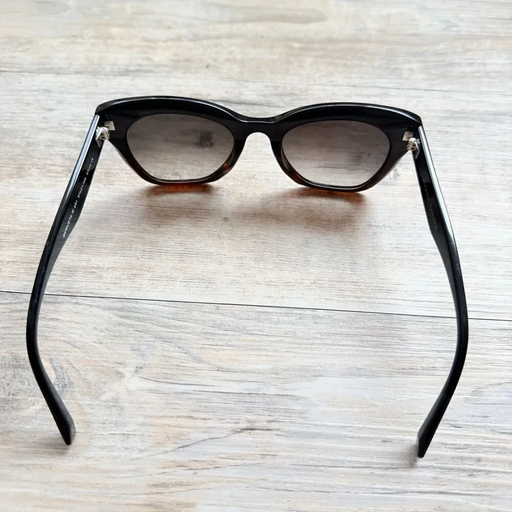 Warby Parker Augusta W 261 Oversized Cat Eye Sunglasses Black Brown Ombre